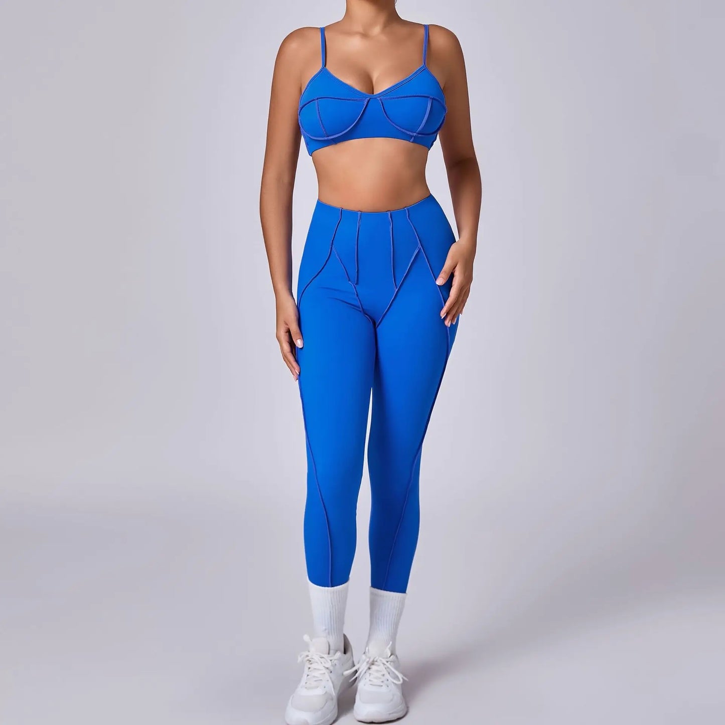 Seamless Yoga Sets Sports Fitness Hip-lifting High Waist Skinny Long-sleeved Suit Running Workout Gym Leggings Sets for Women