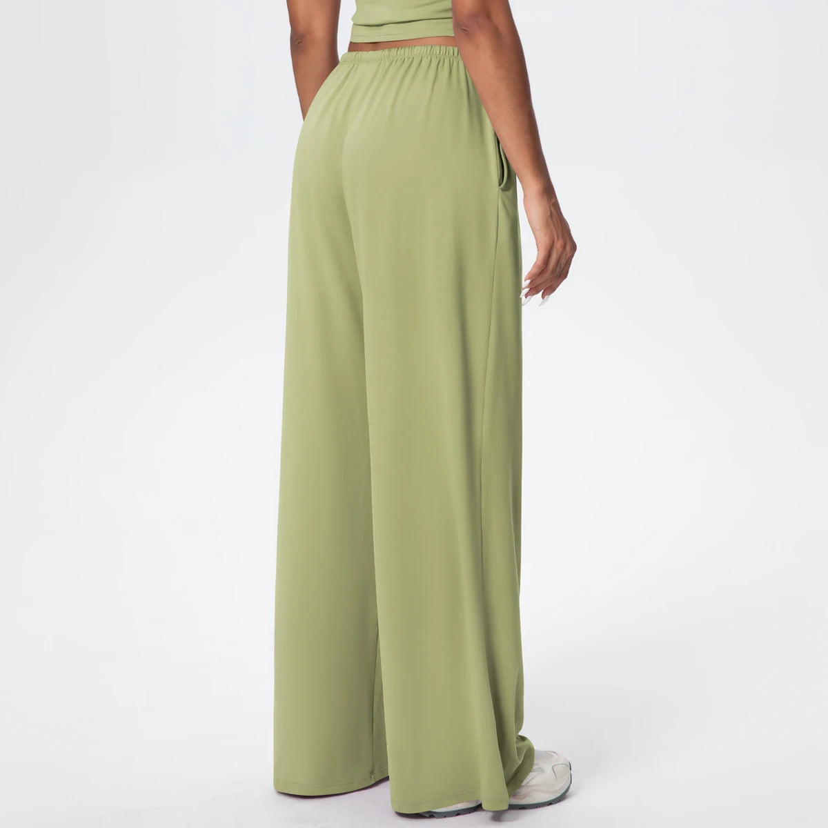 Women Quick Drying Wide Leg Yoga Pants Loose Yoga Pants High Waist With Pockets Fitness Sport Gym Workout Drawstring Full Length