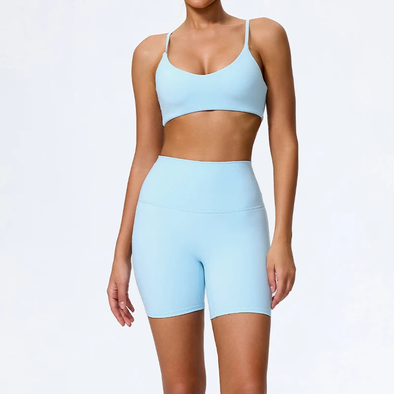Ctenkevet Summer Women 2Pcs Sleeveless Sports Set Female Gym Two-piece Yoga Set High Waist Breathable legging Sportswear Women