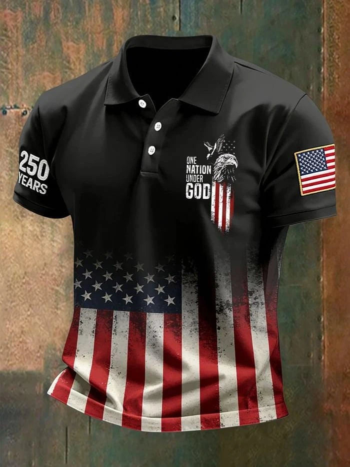 New America 250th Anniversary Polo Shirt USA Flag 1776–2026 Patriotic Shirt American Independence Day Apparel Fourth Of July