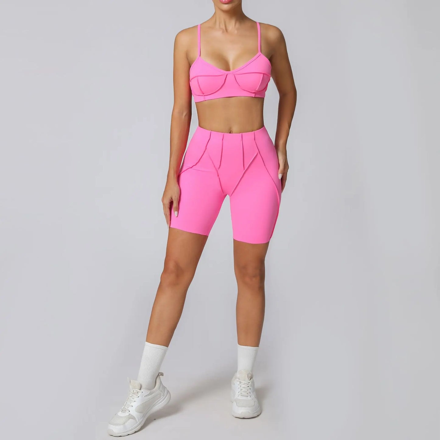 Seamless Yoga Sets Sports Fitness Hip-lifting High Waist Skinny Long-sleeved Suit Running Workout Gym Leggings Sets for Women