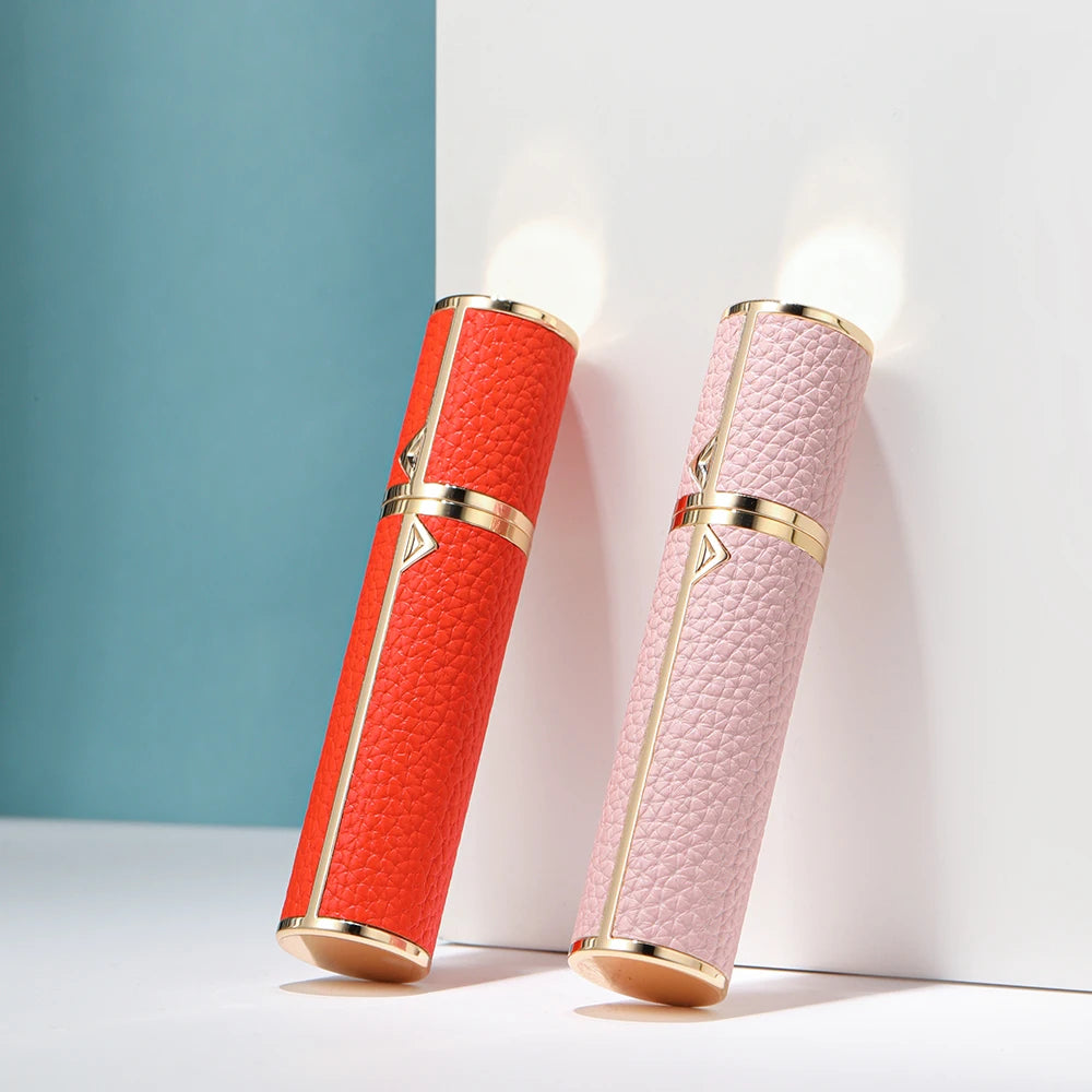 Louischanzl 8ml Magnet Leather refill Perfume Atomizer Bottle Portable Spray Mini Perfume Atomizer for Travel Cologne Dispenser
