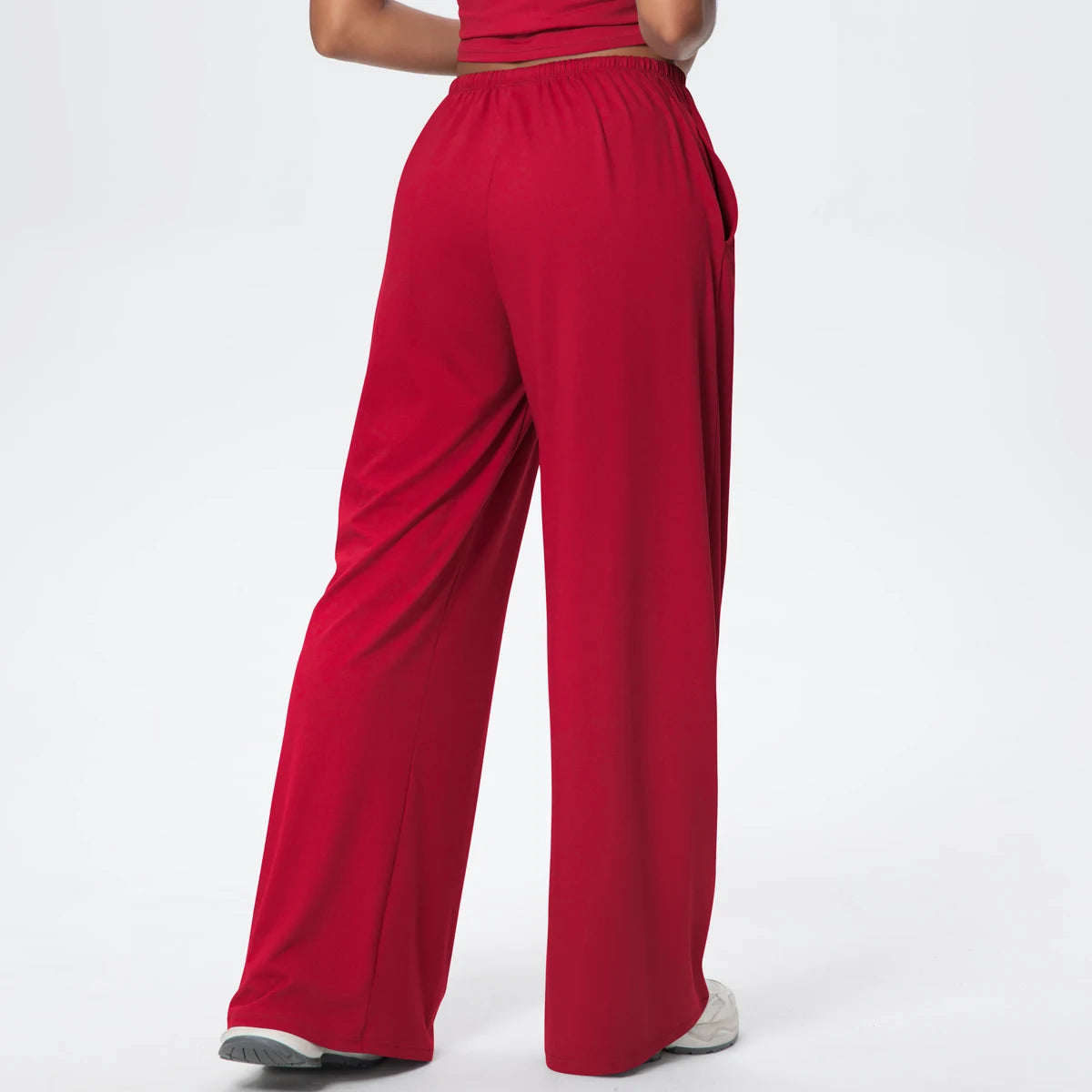 Women Quick Drying Wide Leg Yoga Pants Loose Yoga Pants High Waist With Pockets Fitness Sport Gym Workout Drawstring Full Length