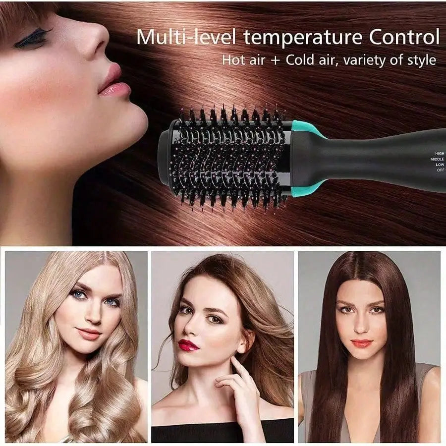 4-in-1 Hot Air Brush & Hair Dryer Set | Combines Curling, Straightening, Drying, and Styling (Includes Rotating Ceramic Brush) |