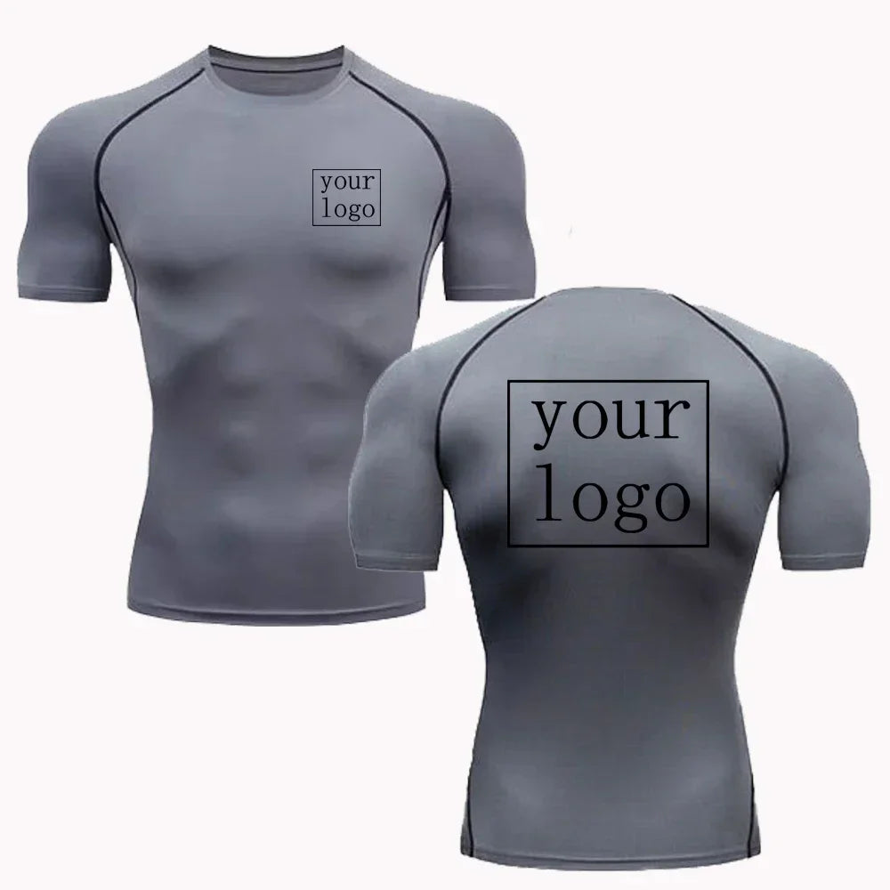 Your Design Logo Top Men Women Print Original Design Tshirts Jogging Workout Gym Quick Dry  New Custom Compression T Shirt