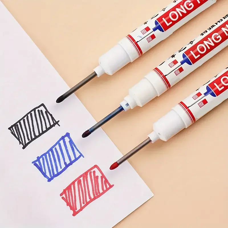 5/10/20Pcs Deep Hole Long Nib Head Markers For Metal Perforating Pen Waterproof Bathroom Woodworking Decoration Multi-Purpose