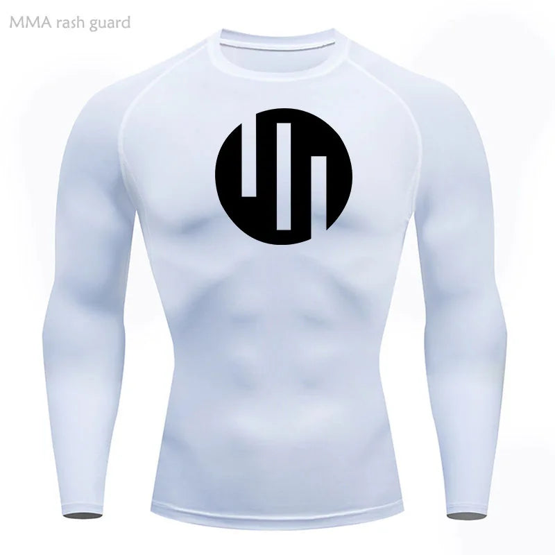 New Gym Short Sleeve Running T-Shirt Men's Compression Long Sleeve Shirt Sun Protection Quick Drying Sports Top Black Sportswear