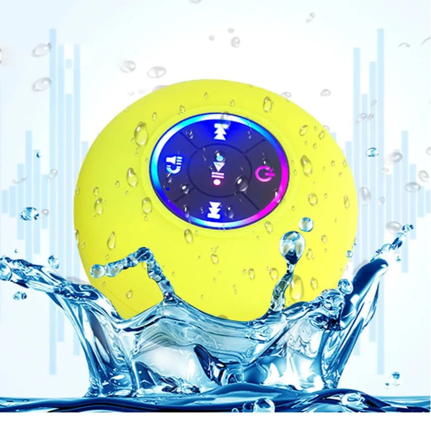 Mini suction cup Bluetooth speaker waterproof hands-free microphone for indoor bathrooms, swimming pools and beaches