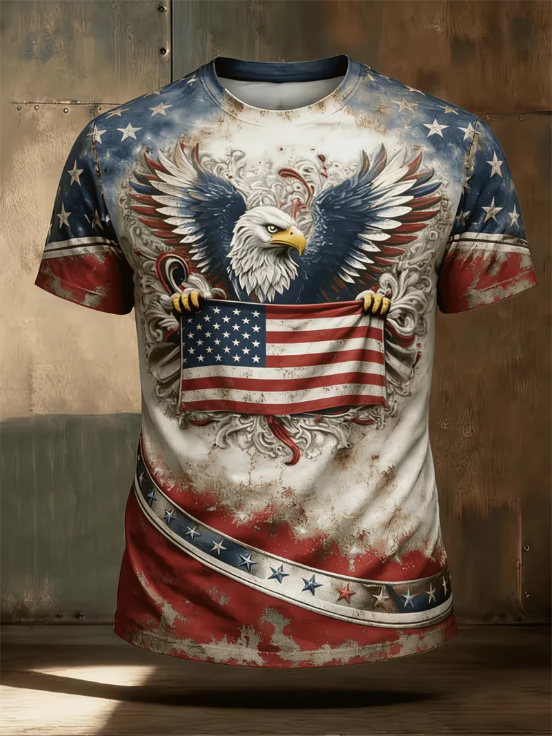Custom USA Patriotic Inspired T-shirt Men Women God Bless The USA American Flag Print 4th Of July Streetwear Men Clothing