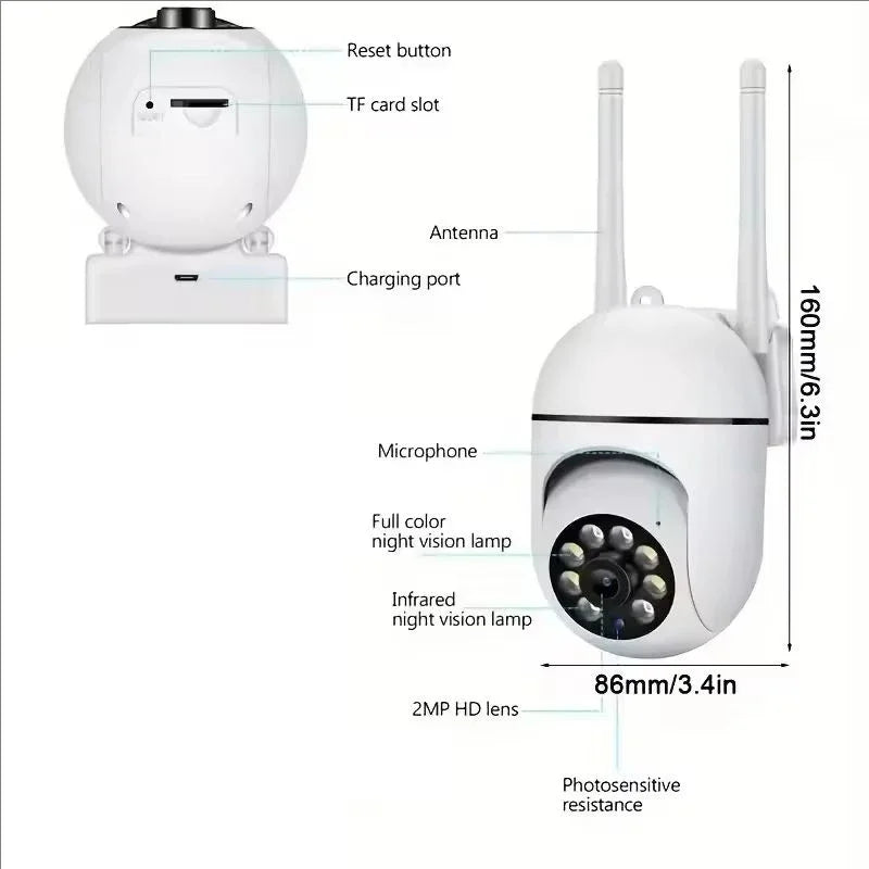 1080P Wifi Surveillance Camera Color Night Vision WiFi Camera Auto Tracking Wireless Camera Security Protection Outdoor Monitor