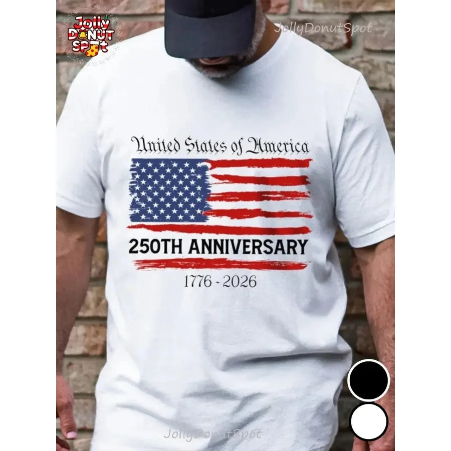 USA 250th Anniversary Shirt, 1776 2026 Patriotic Tee, United States Bicentennial Shirt, American Flag Shirt for Men July 4th Gi