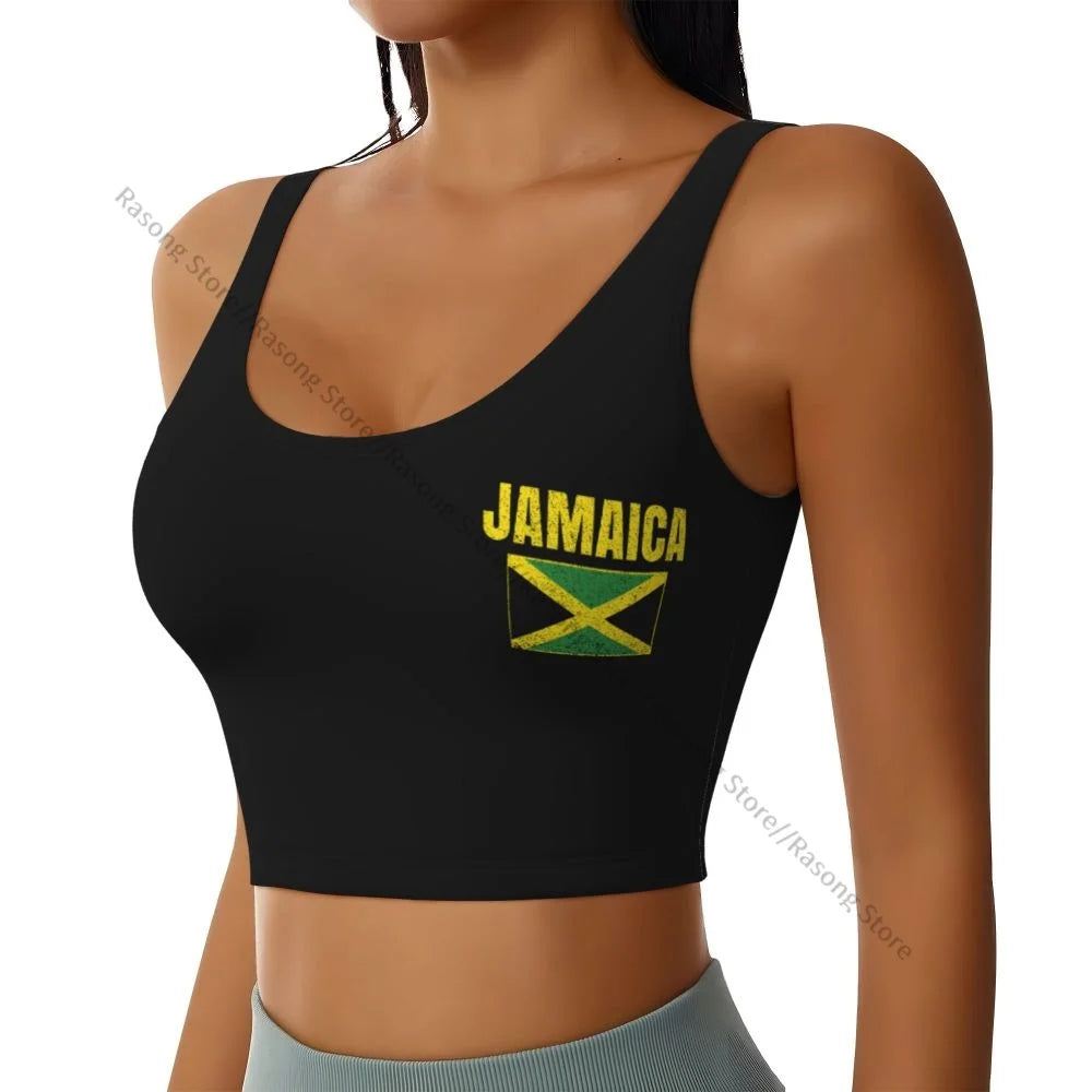 Sports Bra Women Running Yoga Clothes Vest Jamaica Flag Gathering Fitness Vest