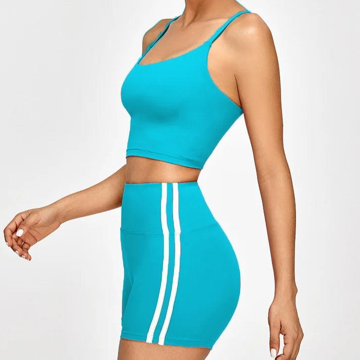 Women's High-Waisted Slim-Fit Yoga Shorts - Color-Block, Butt-Lifting, Breathable & Quick-Dry for Running, Training & Fitness