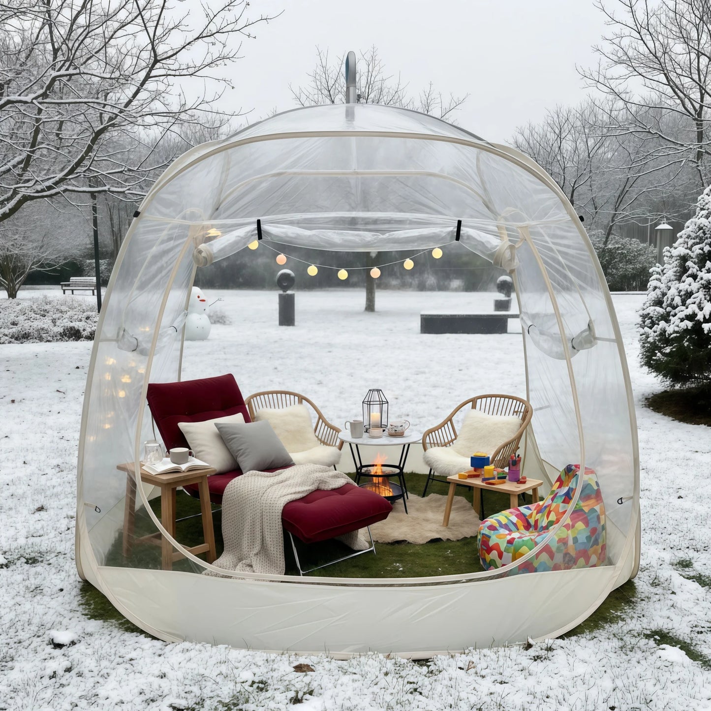 Large Quick-Set Bubble Tent Portable Outdoor Igloo Extreme Cold Resistant Winter Shelter for Camping And Backyard Use