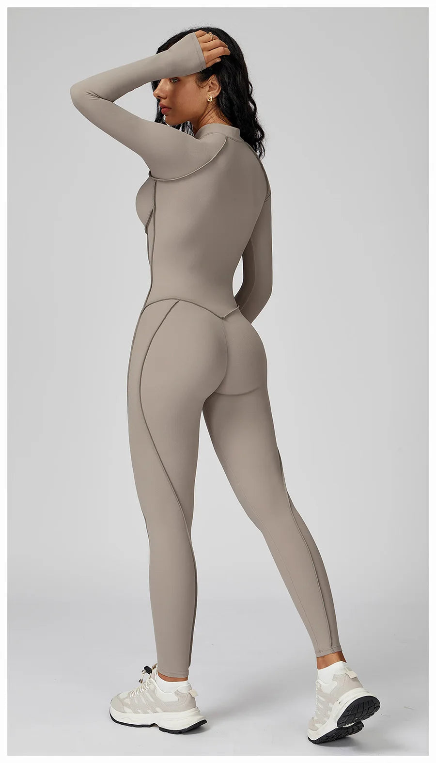 New Autumn/Winter Women One-piece Seamless Yoga Jumpsuits leggings Long-sleeved Zipper Slim Fit Sports Fitness Outfit Tracksuits