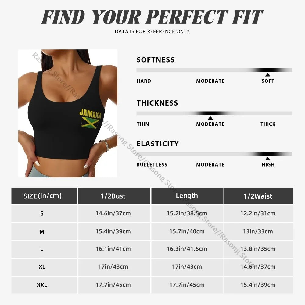 Sports Bra Women Running Yoga Clothes Vest Jamaica Flag Gathering Fitness Vest