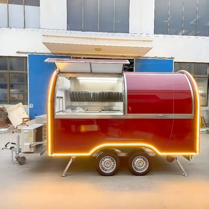 Catering Food Truck Fully Equipped Mobile Kitchen Pizza Coffee Cart Ice Cream BBQ Truck Cheap Mobile Food Trailer
