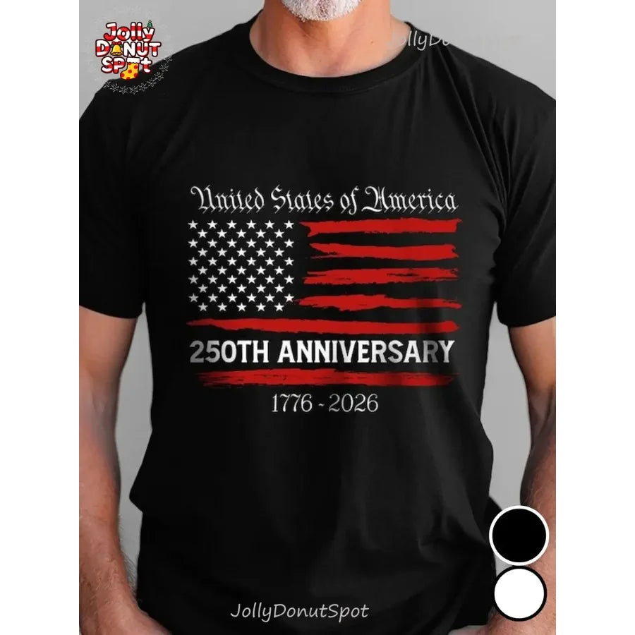 USA 250th Anniversary Shirt, 1776 2026 Patriotic Tee, United States Bicentennial Shirt, American Flag Shirt for Men July 4th Gi