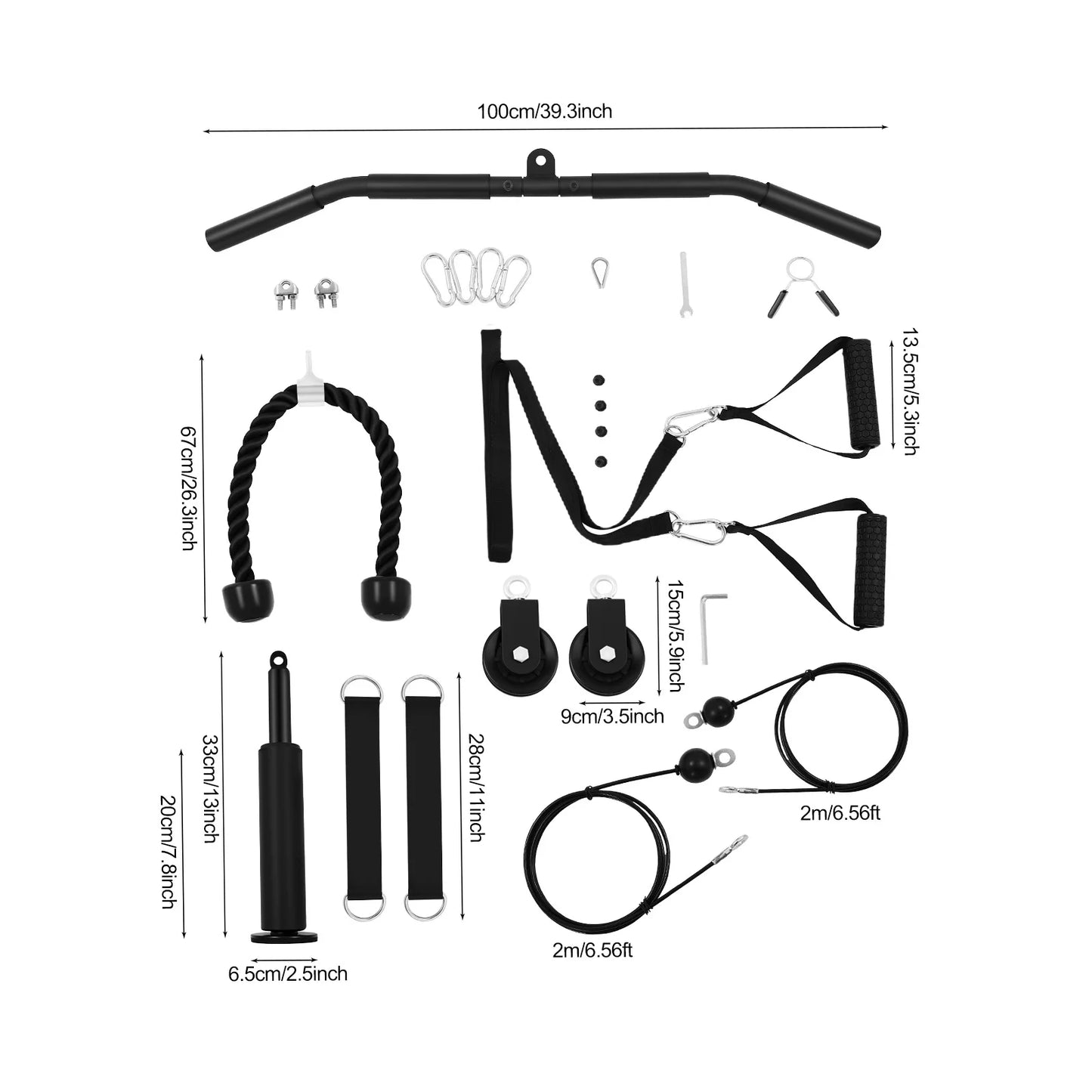 Pulley System Gym Cable Weight Pulley System Cable Lat Pull Fitness 120kg Load Capacity for Home, Gym, Etc.
