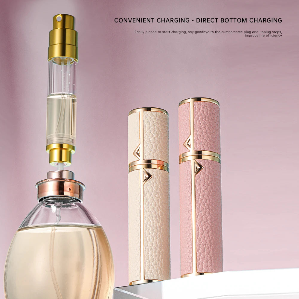 Louischanzl 8ml Magnet Leather refill Perfume Atomizer Bottle Portable Spray Mini Perfume Atomizer for Travel Cologne Dispenser