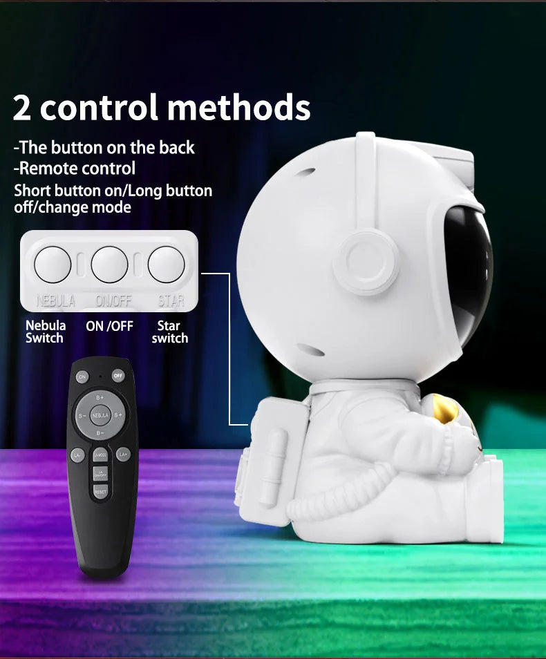 LED Star Galaxies Projector Night Light Astronaut Starry Sky Bedroom Room Decor Children's Gift - LED Atmosphere Creating Lamp