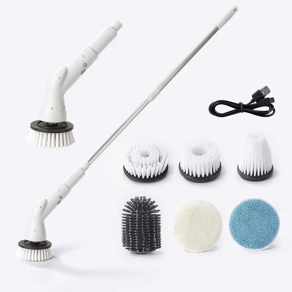Electric Spin Scrubber Cordless Multi-Function Low Noise Electric Cleaning Brush Replaceable Brush Heads And Adjustable Handle