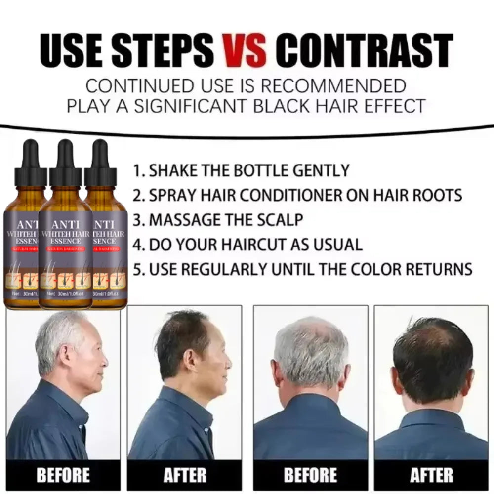 Natural Hair Care Essence Serum Anti Gray Nourish Repair For All Hair Types