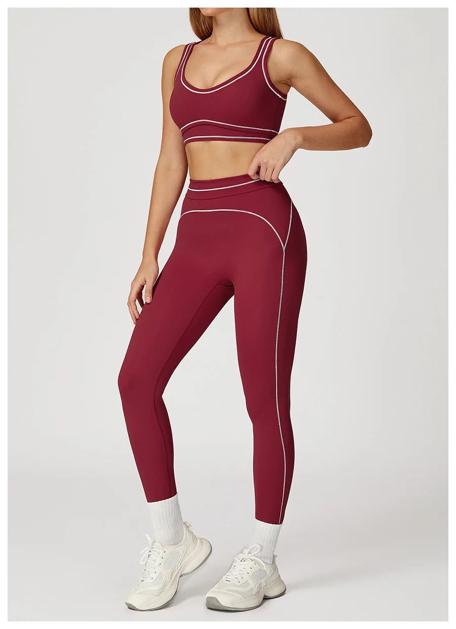 Women Yoga Set Tracksuit Sportswear Workout Athletic Wear Gym Vest Shorts Legging Fitness Bra Crop Top Long Sleeve Sports Suits