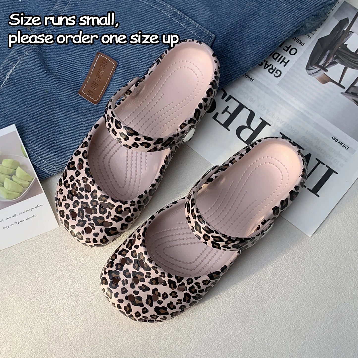Summer New Women's Cute Ballet Hole Shoes Retro EVA Outer Wear Mary Jane Shoes Anti Slip Outdoor Beach Sandals