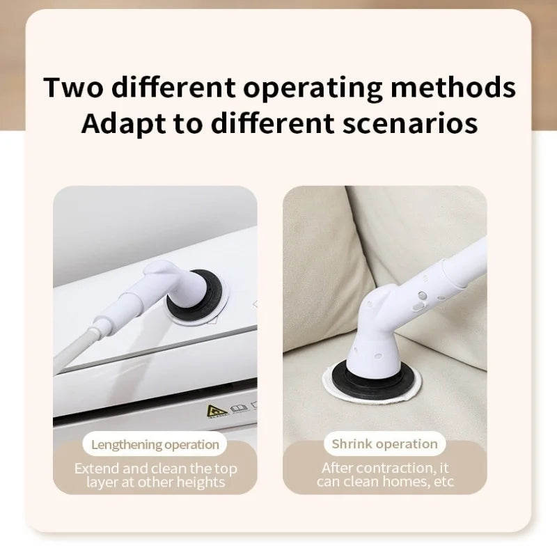 Electric Spin Scrubber Cordless Multi-Function Low Noise Electric Cleaning Brush Replaceable Brush Heads And Adjustable Handle