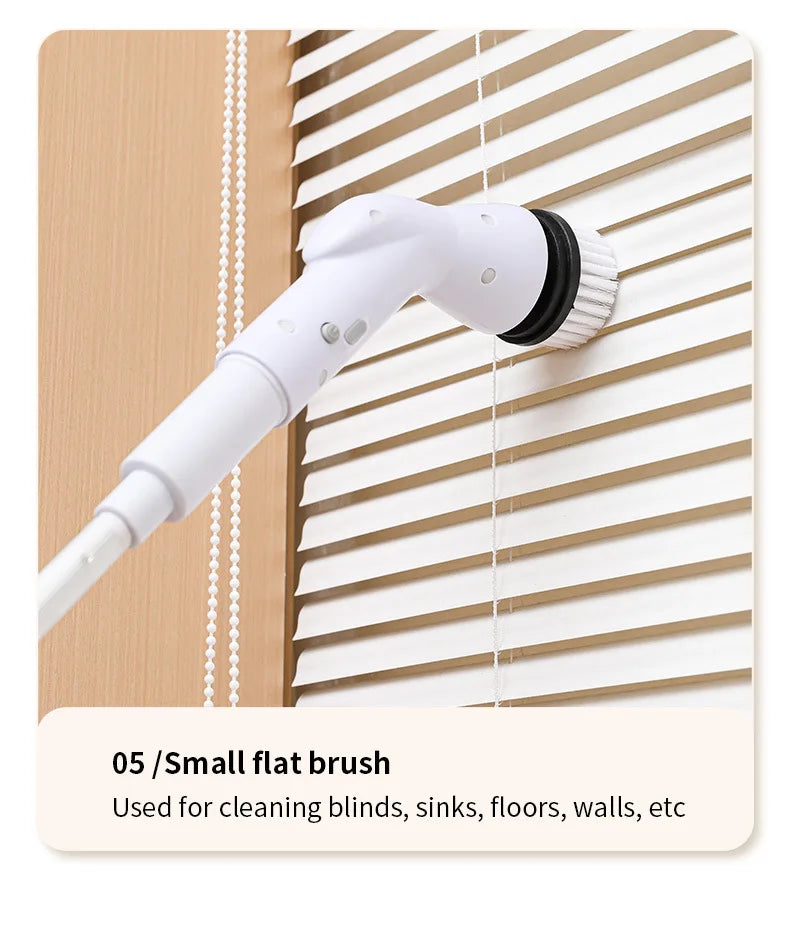 Electric Spin Scrubber Cordless Multi-Function Low Noise Electric Cleaning Brush Replaceable Brush Heads And Adjustable Handle