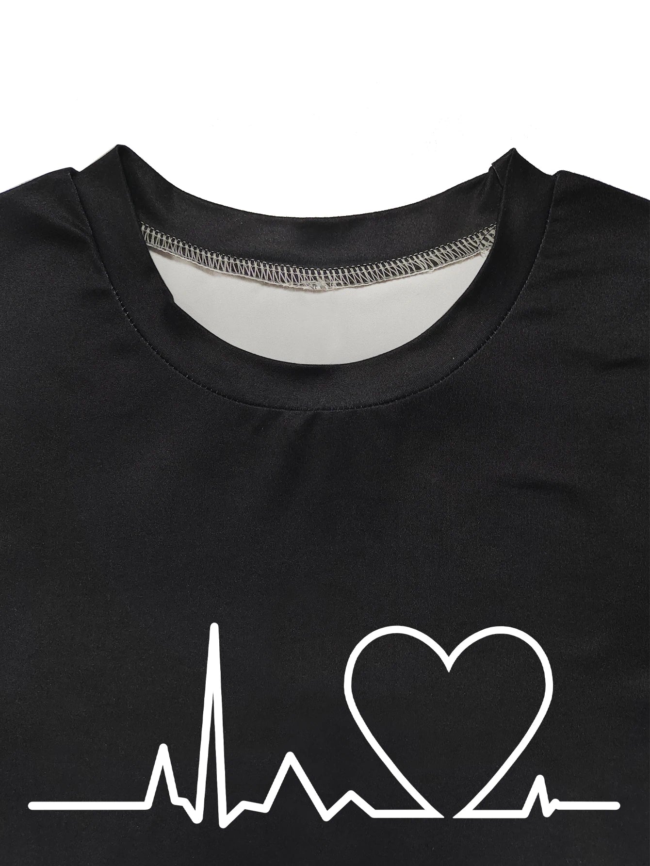 Women's Heart Print Gradient Casual Summer Outfit Set Comfortable Fashionable Trendy Ensemble for Warm Weather