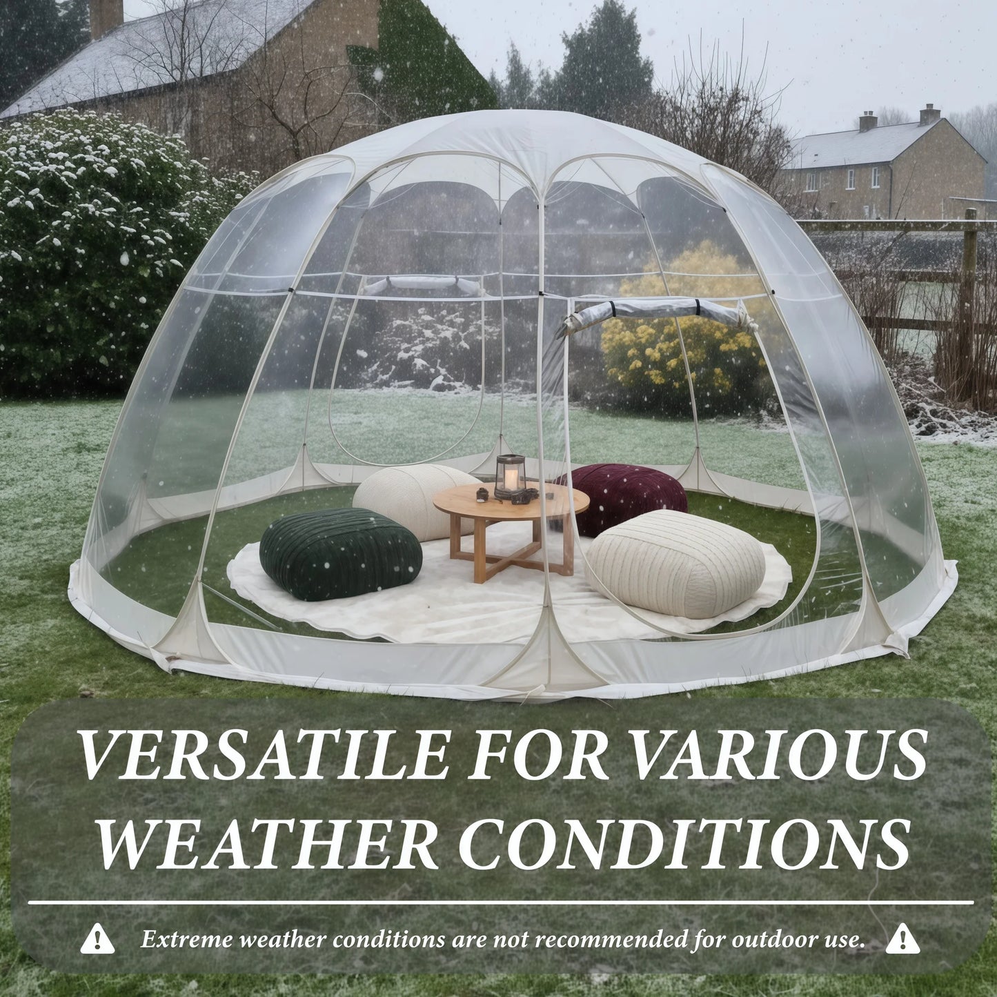 Large Quick-Set Bubble Tent Portable Outdoor Igloo Extreme Cold Resistant Winter Shelter for Camping And Backyard Use