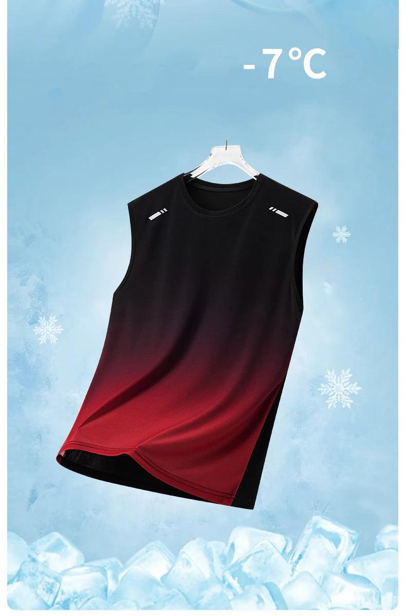 Summer Running Vest Men Contrasting Reflective Jogging Sports Sleeveless Coat Outdoor Breathable Elasticity Fitness Sportswear
