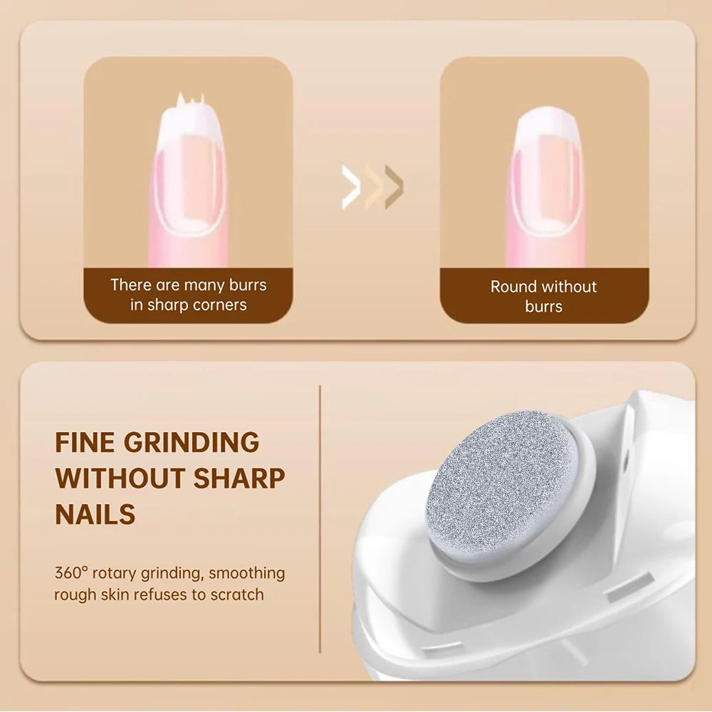2 IN 1 Electric Nail Trimmer With LED Light Automatic Nail Grinder Trimmer For Baby Adult Mini Manicure Tools Nail Care