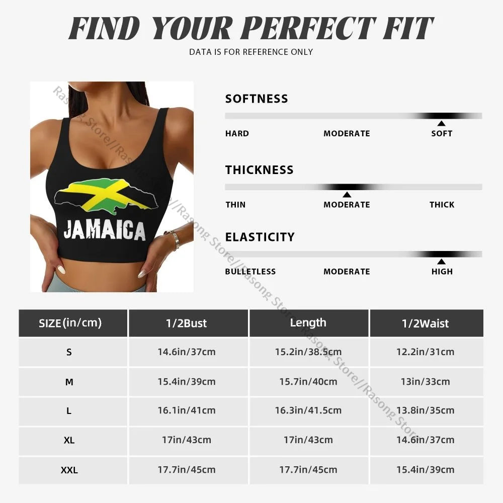 Sports Bra Women Running Yoga Clothes Vest Jamaica Flag Gathering Fitness Vest