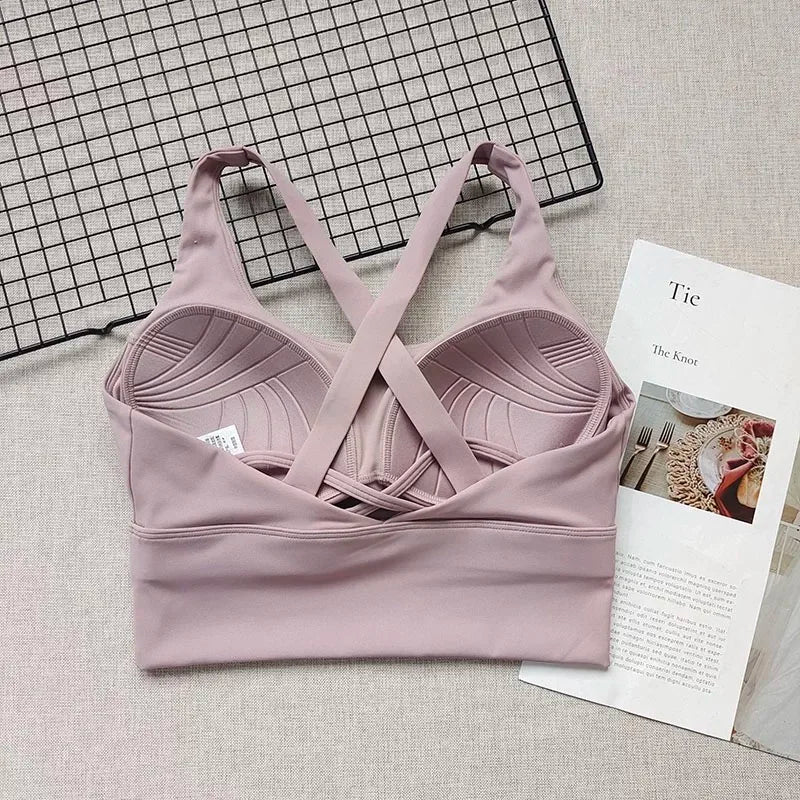 Shockproof High-Intensity Exercise Fitness Bra All-In-One Cup Running Gathered Yoga Beauty Back Breathable Sports Bra for Women