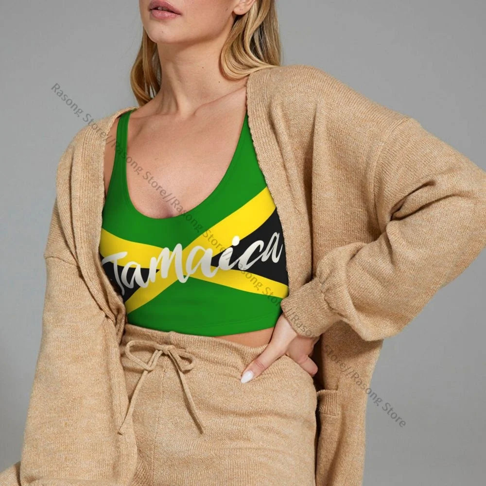 Sports Bra Women Running Yoga Clothes Vest Jamaica Flag Gathering Fitness Vest