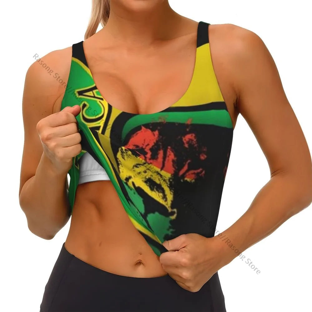 Sports Bra Women Running Yoga Clothes Vest Jamaica Flag Gathering Fitness Vest