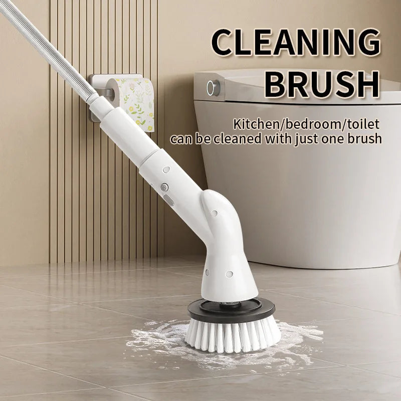 Electric Spin Scrubber Cordless Multi-Function Low Noise Electric Cleaning Brush Replaceable Brush Heads And Adjustable Handle