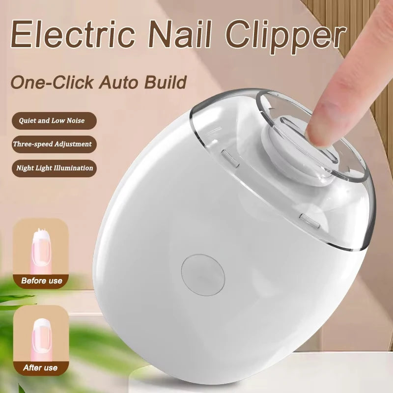 2 IN 1 Electric Nail Trimmer With LED Light Automatic Nail Grinder Trimmer For Baby Adult Mini Manicure Tools Nail Care