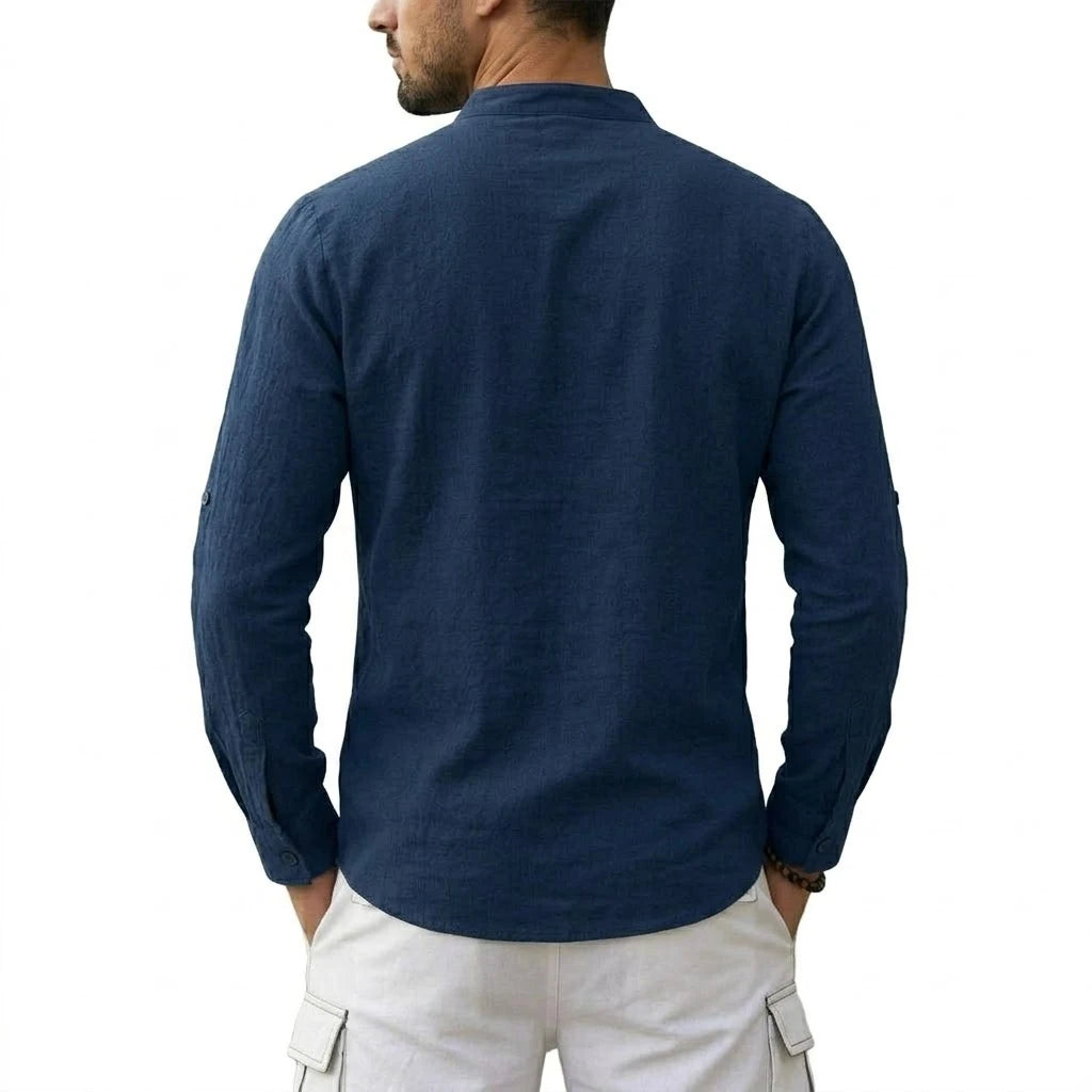 Men's Long Sleeved Linen T-Shirts Medieval Vintage Viking Top Cotton Shirts Men Halloween Costume Breathable Tops Yoga Shirts