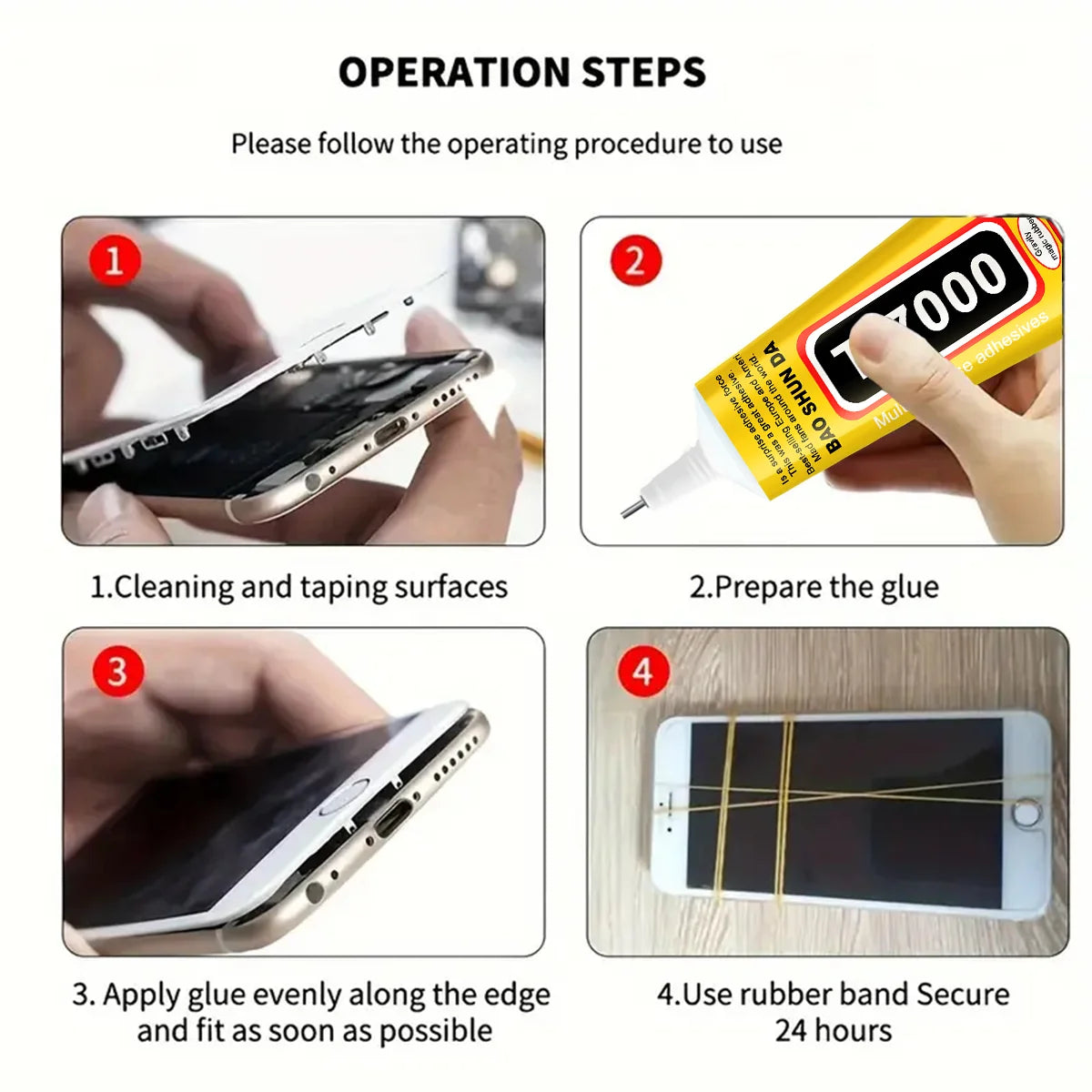 15ML 50ML 110ML B-7000 Clear Contact Phone Repair Adhesive Universal Glass Plastic DIY Glue T7000 with Precision Applicator Glue