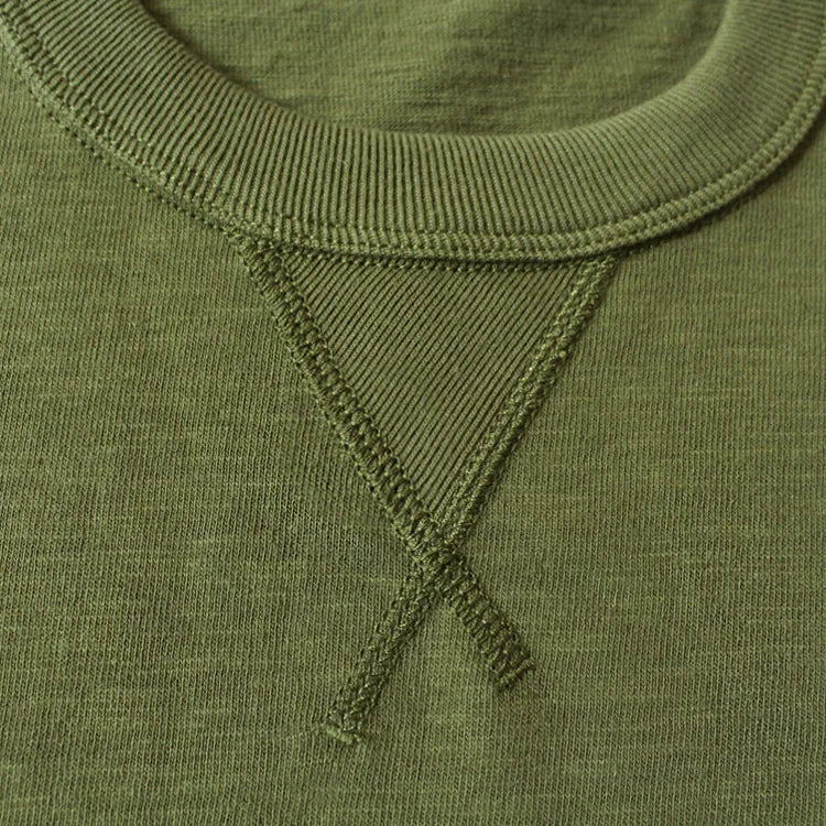 Heavy 300g Cotton T-shirt Men's Seamless Weaving Bamboo Cotton Short Sleeve Tee Tops Unisex Clean Fit Design Collar Undershirt