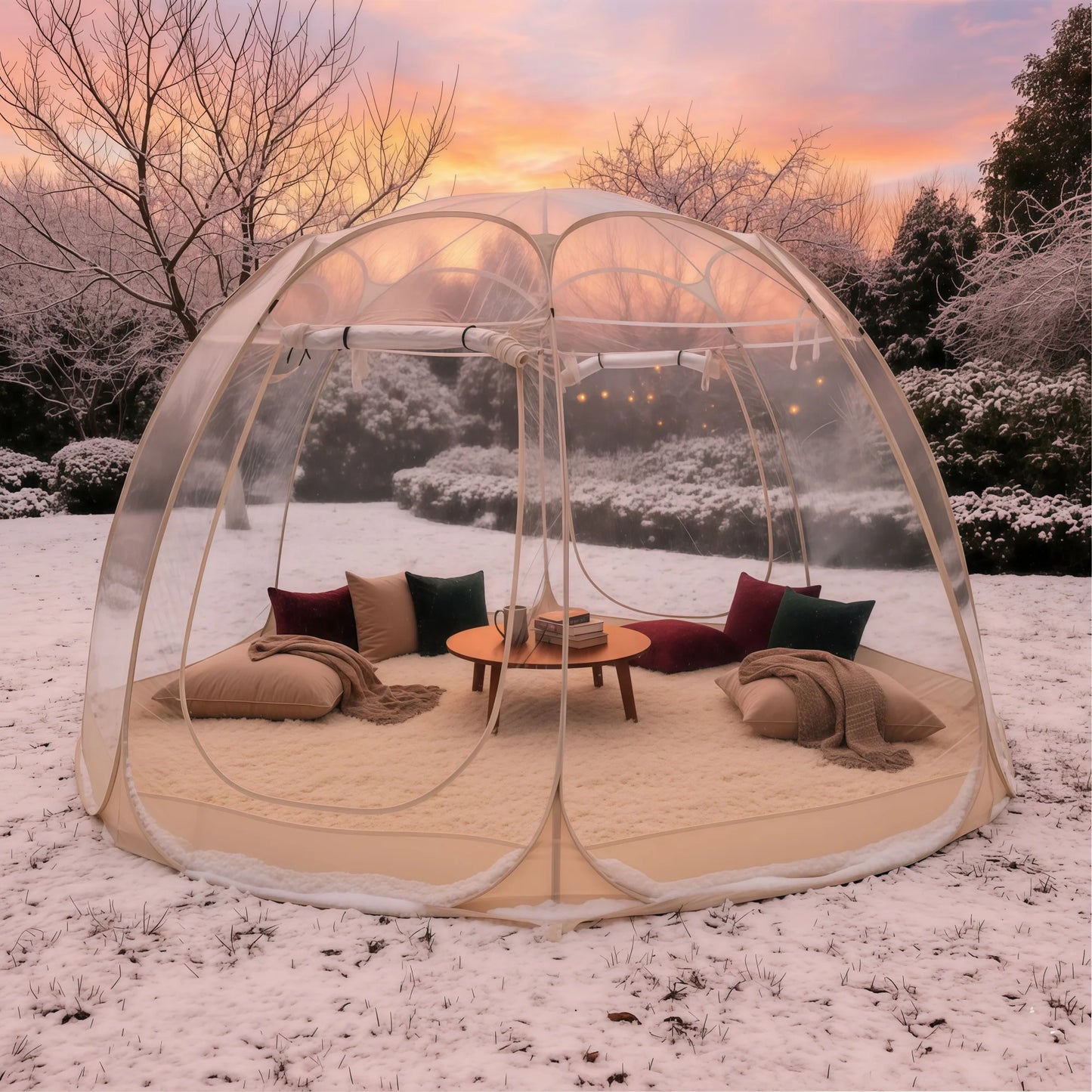 Large Quick-Set Bubble Tent Portable Outdoor Igloo Extreme Cold Resistant Winter Shelter for Camping And Backyard Use