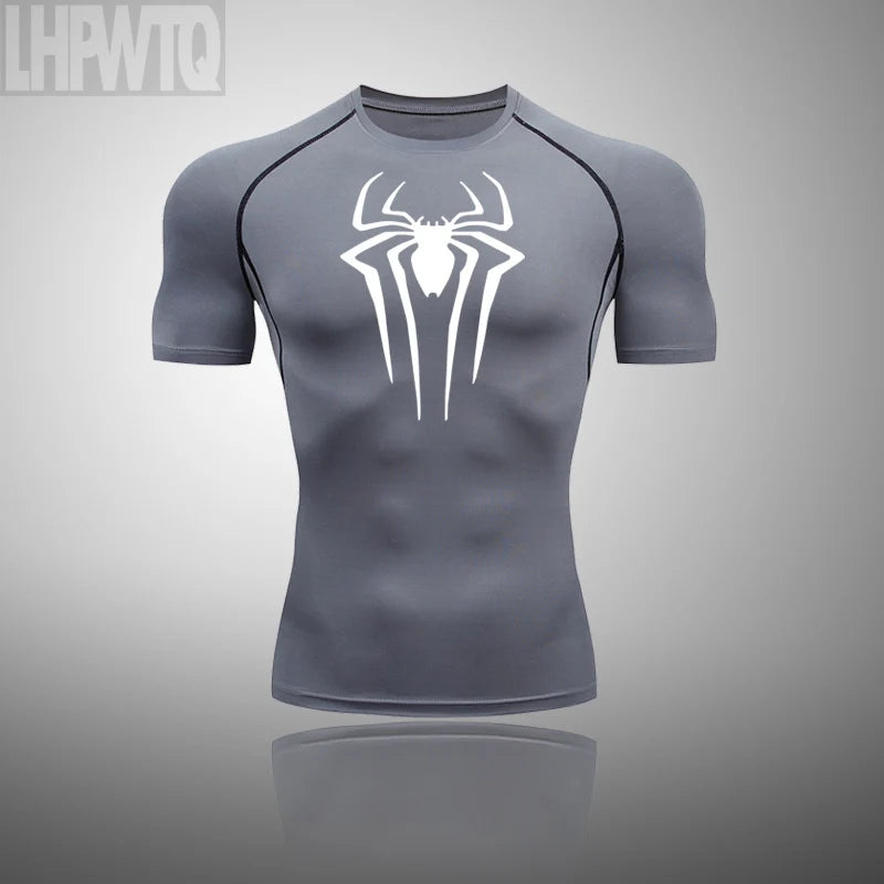 New Compression Shirt Men Rashguard Fitness Short Sleeve Running Shirt Man Gym T Shirt Sportswear Tights T Shirt Men