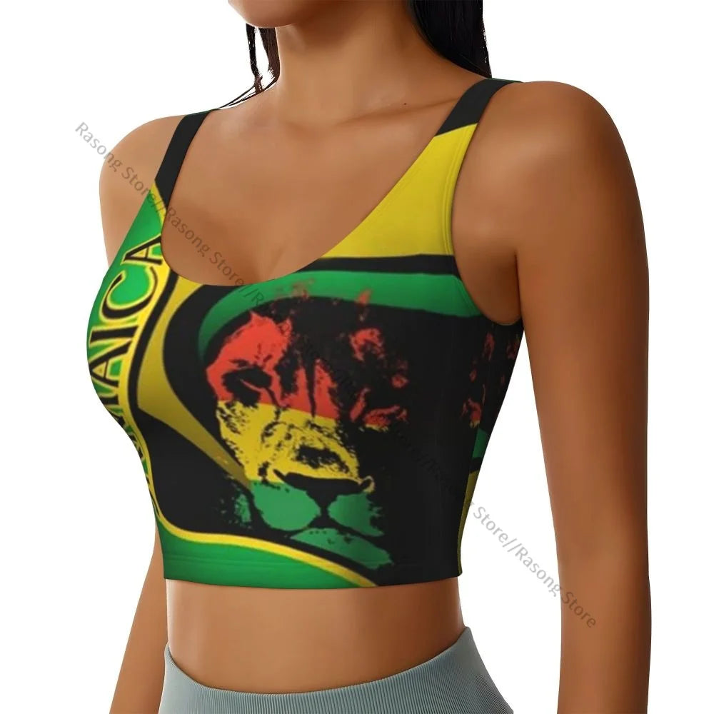 Sports Bra Women Running Yoga Clothes Vest Jamaica Flag Gathering Fitness Vest