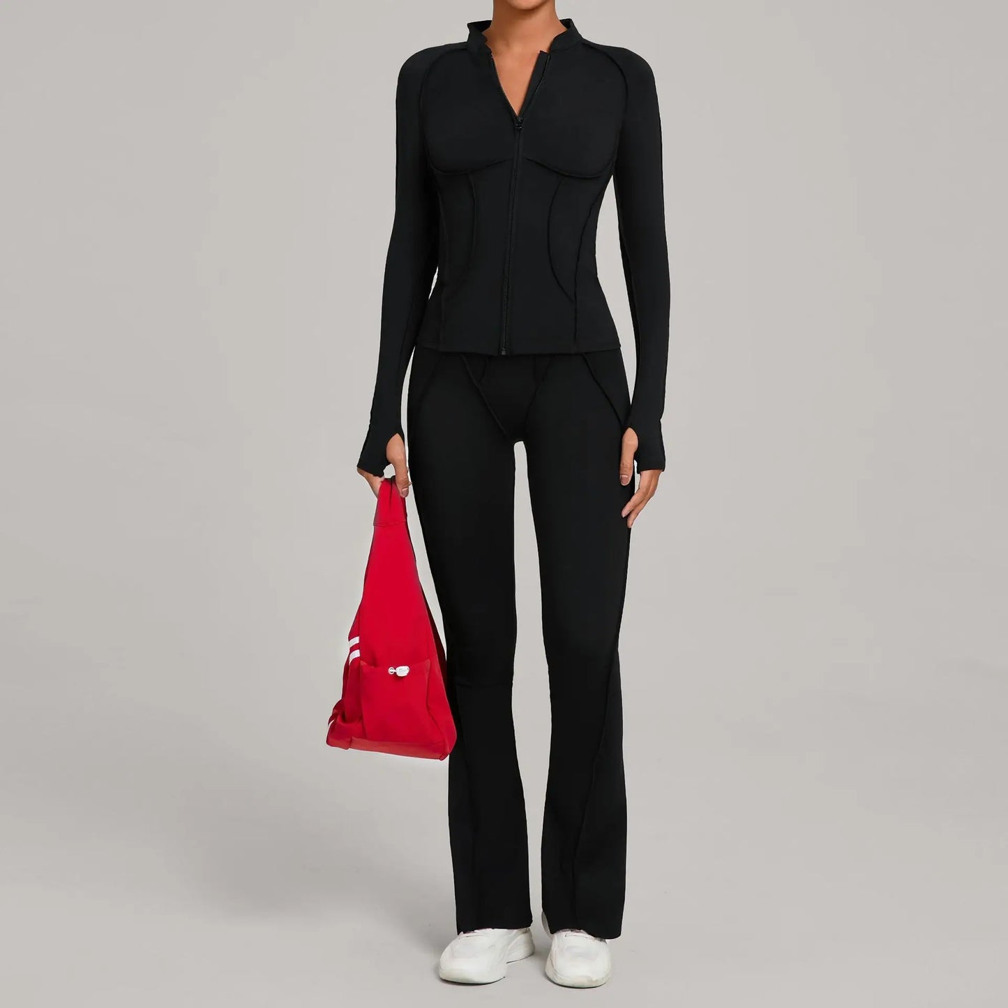 Seamless Yoga Sets Sports Fitness Hip-lifting High Waist Skinny Long-sleeved Suit Running Workout Gym Leggings Sets for Women