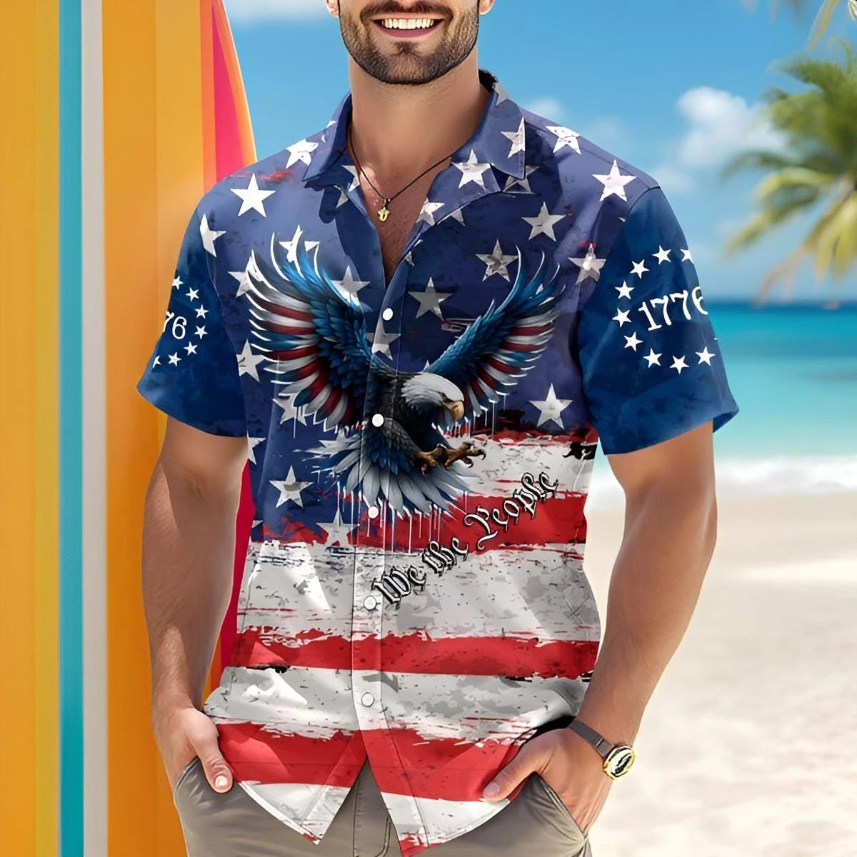 250th Anniversary America Hawaiian Shirt 250 Years USA Independence Day Shirt 1776-2026 Clothing 4th Of July Patriotic Gift