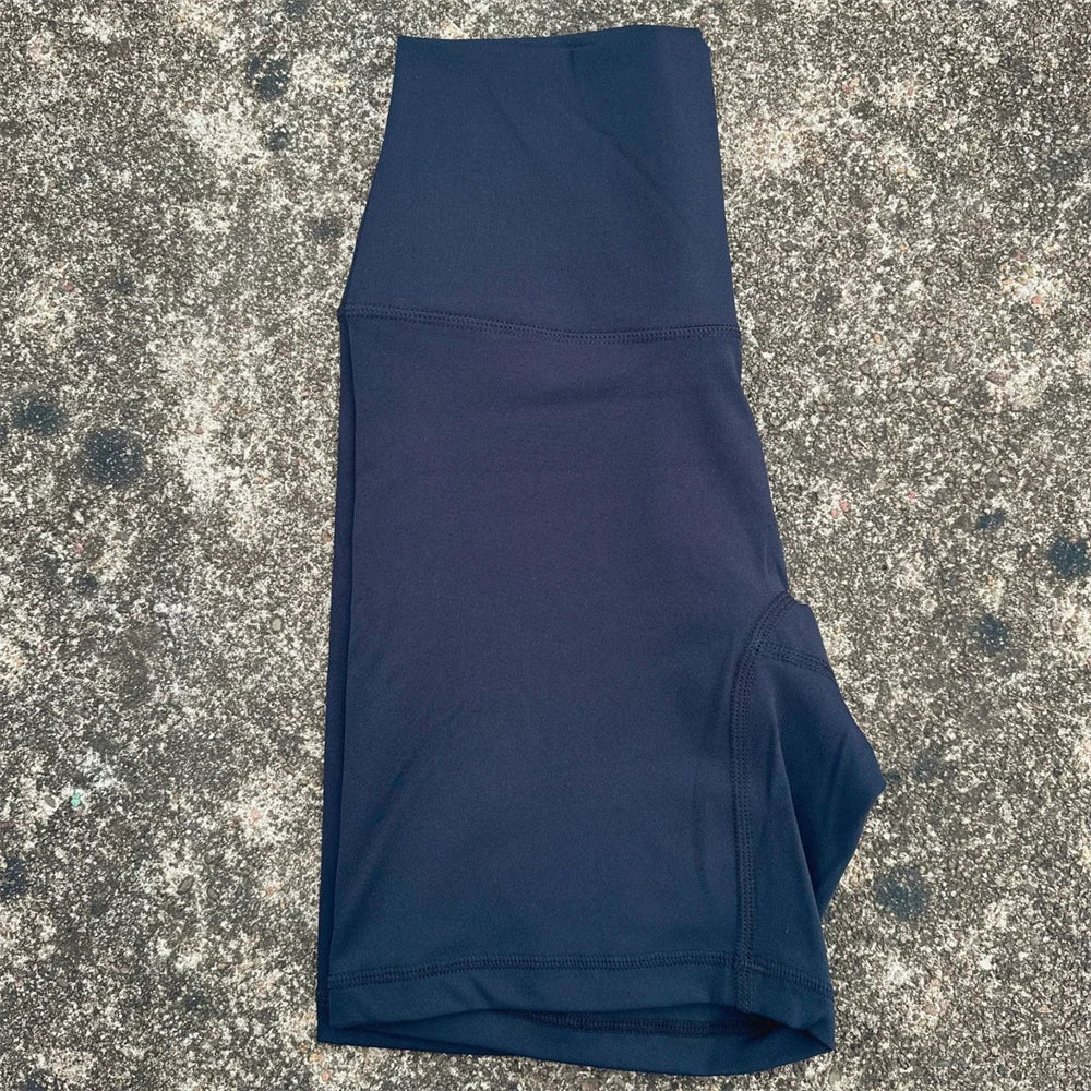 Solid Color High Waist Yoga Short Leg Cycling Women Fitness Sports Short Comprehensive Training Jog Squat Proof Internal Pocket